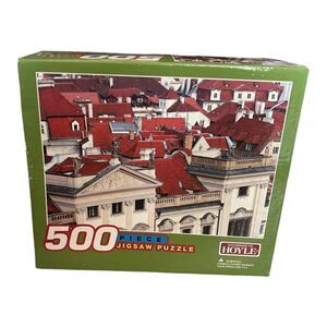 2007 Hoyle 500 Piece Jigsaw Puzzle Red Roof Top Buildings *New Sealed